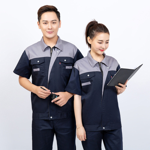 Work clothes suit labor protection clothing custom wear-resistant factory workshop auto repair clothing labor site welding spring and summer short-sleeved