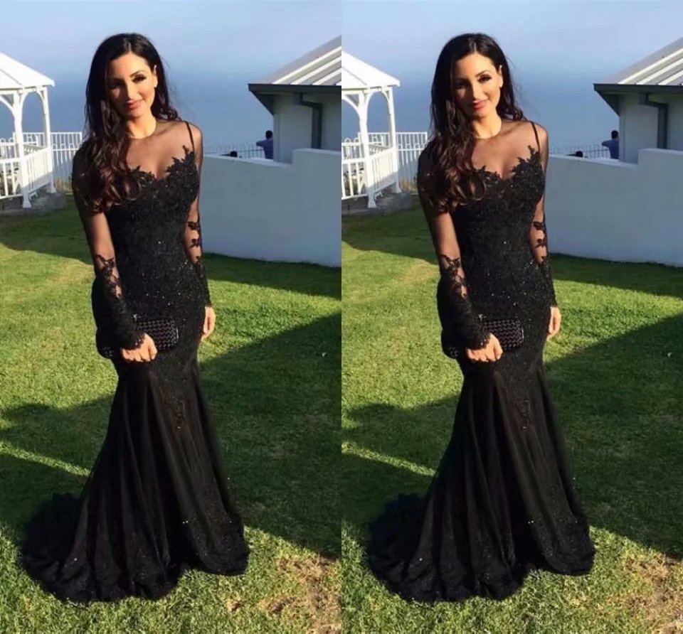 El comercio exterior de Europa y América Amazon AliExpress deseo de las mujeres vestido de noche de encaje largo elegante vestido de temperamento cola de pez