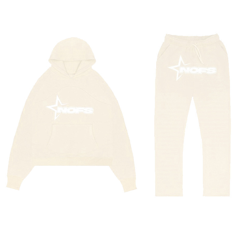 Y2g moda europea y americana moda marca Carta NOFS impresión traje calle hip hop pareja casual suelta traje con capucha