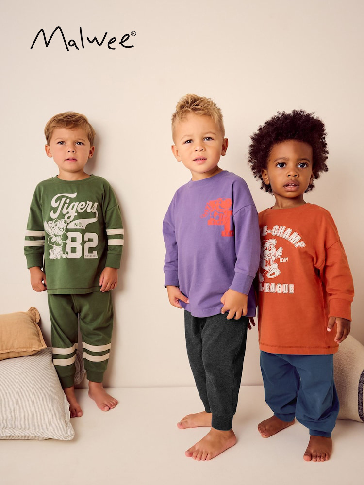 Malwee transfronterizo ropa de hogar para niños otoño y invierno nuevo estilo europeo y americano para niños guapo cuello redondo manga larga ropa infantil