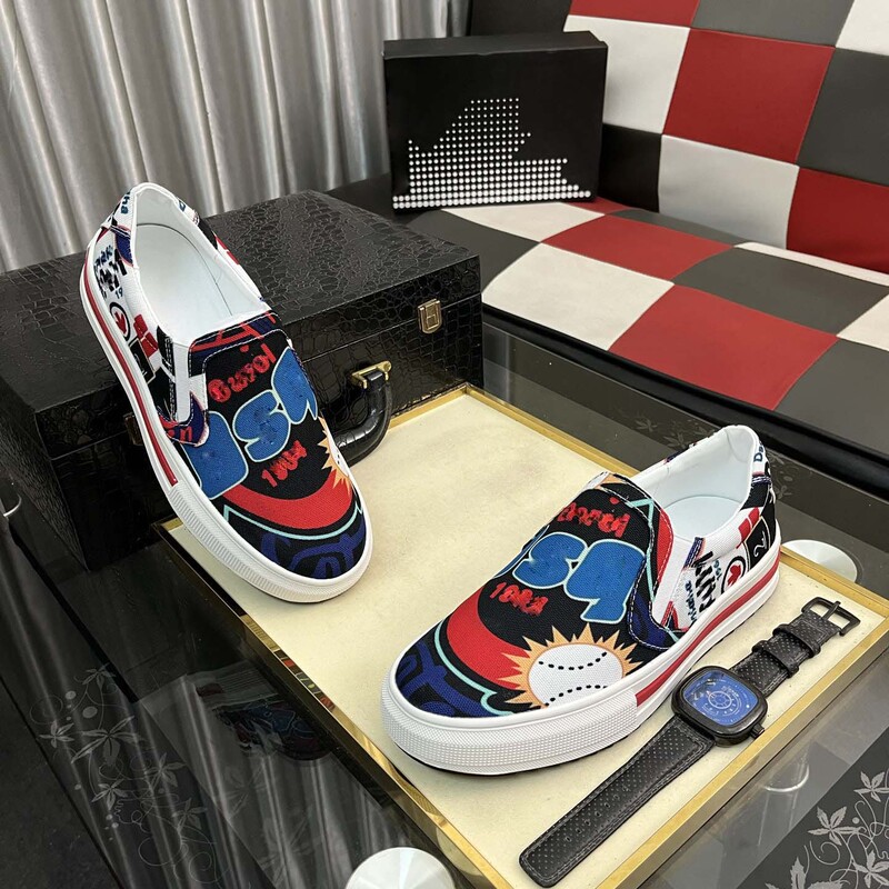 Printed Loafers for Men, Slip-On Genuine Leather, Fashionable Youth Trend, Soft Sole, Versatile Lazy Shoes, 2025 New Sneakers