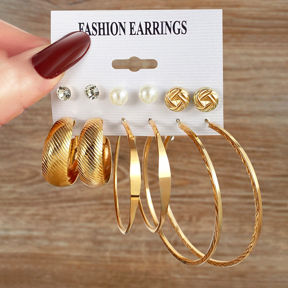 square geometric retro earrings from pearl