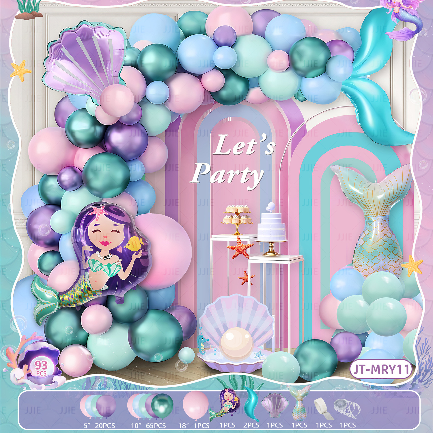 Amazon sirena cadena de globo cola sirena set de globo mar temático fiesta decoración para niños