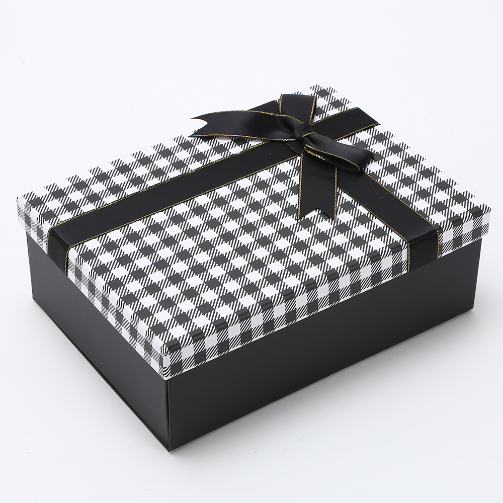 Caja de regalo plegable de una pieza, caja de regalo de vacaciones, caja de regalo de tapa, caja de regalo de arco de tapa, caja de regalo de vacaciones en stock