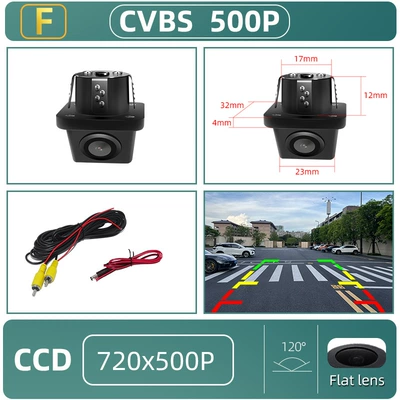 New Square Small Straw Hat Ccd Car Reversing Camera 20mm Perforated Upside-Down Night Vision Ahd High-Definition Camera (Vehicle camera) - square-straw-hat-ccd-cvbs-flat-lens