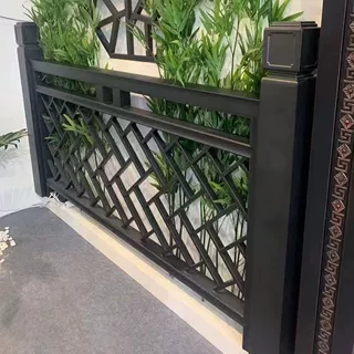 铝合金护栏新中式别墅花园百叶围栏家用院子防护栏杆铝艺露台围栏