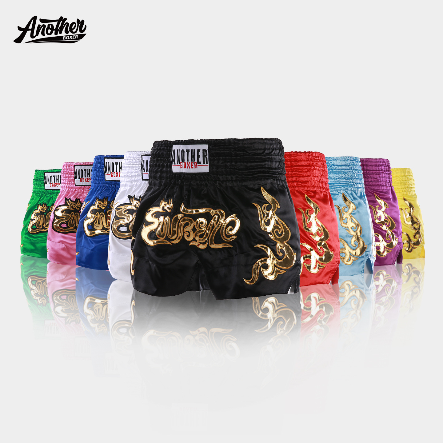 New solid-color boxing shorts, designed for combat sports, kickboxing, and Muay Thai, in a Thai style, available in children's and adult sizes