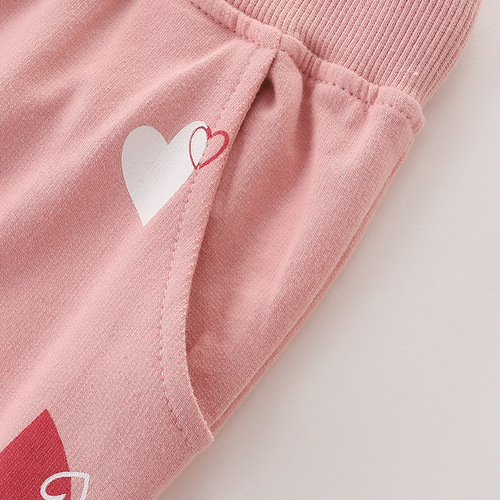 European and American style girls 'pants wholesale autumn new printed children's sweatpants for small and medium-sized children's fashionable foot-tight pants