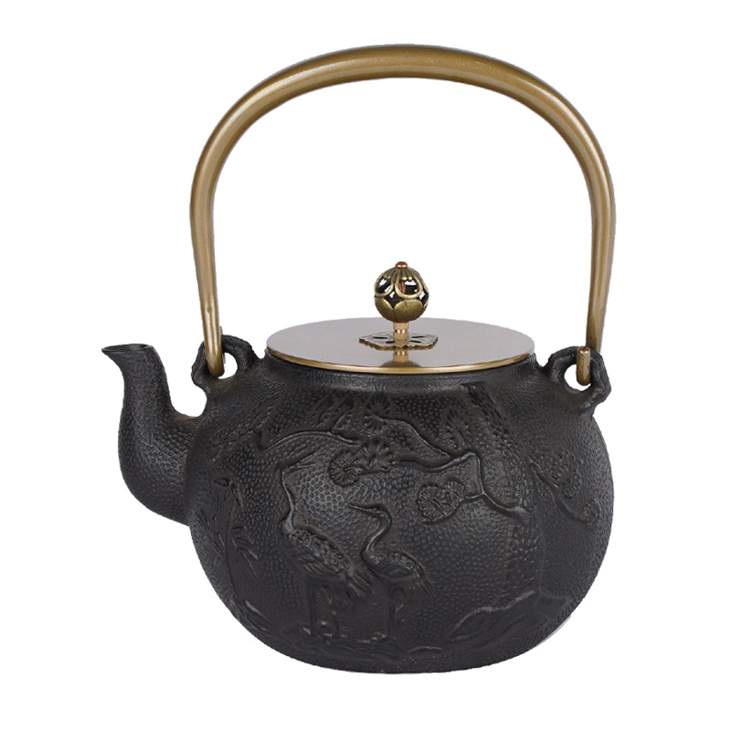 Tetera de Hierro Fundido sin Recubrimiento para Hogar y Té Kung Fu