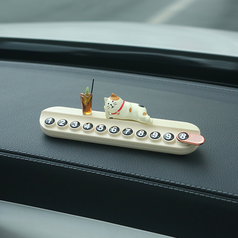 Tarjeta de estacionamiento temporal del automóvil, placa de matrícula, automóvil, teléfono móvil, niña creativa del automóvil, decoración del automóvil