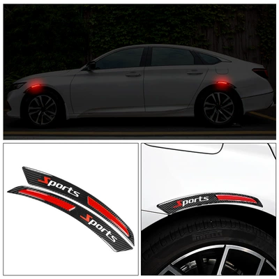 Cross-Border Hot-Selling New Car Wheel Eyebrow Reflective Protection Stickers Anti-Collision and Anti-Scratch Body Decoration Stickers Warning Strips (Wheel eyebrow) - red-sports