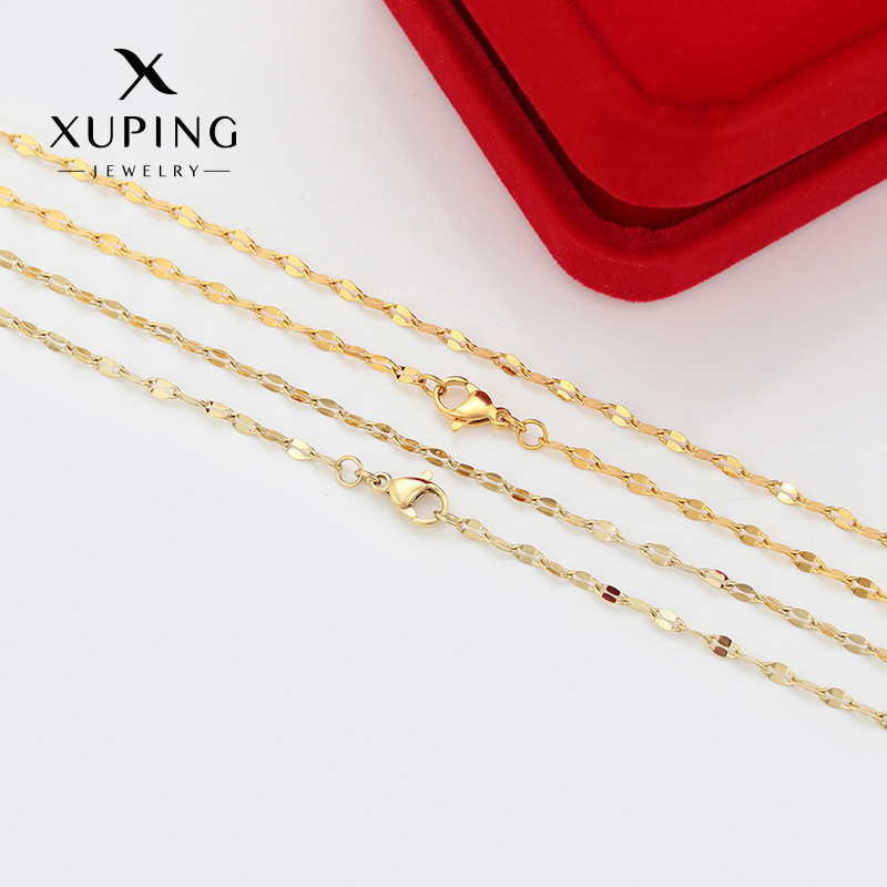Xuping simple collar de langosta de acero inoxidable estilo ligero lujoso temperamento diario fácil de montar collar collar clásico
