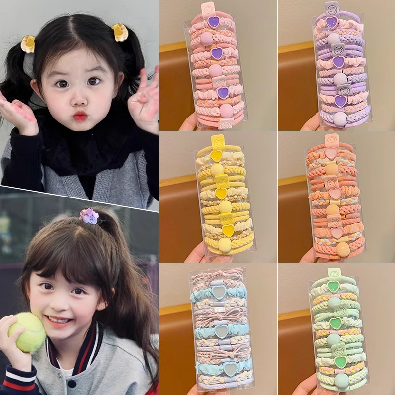 Niñas coloridas de alta elasticidad anillo de cabello para niños no lastimar la cuerda de cabello nueva correa de goma gruesa para niñas cuerdas de cabello de cola de caballo
