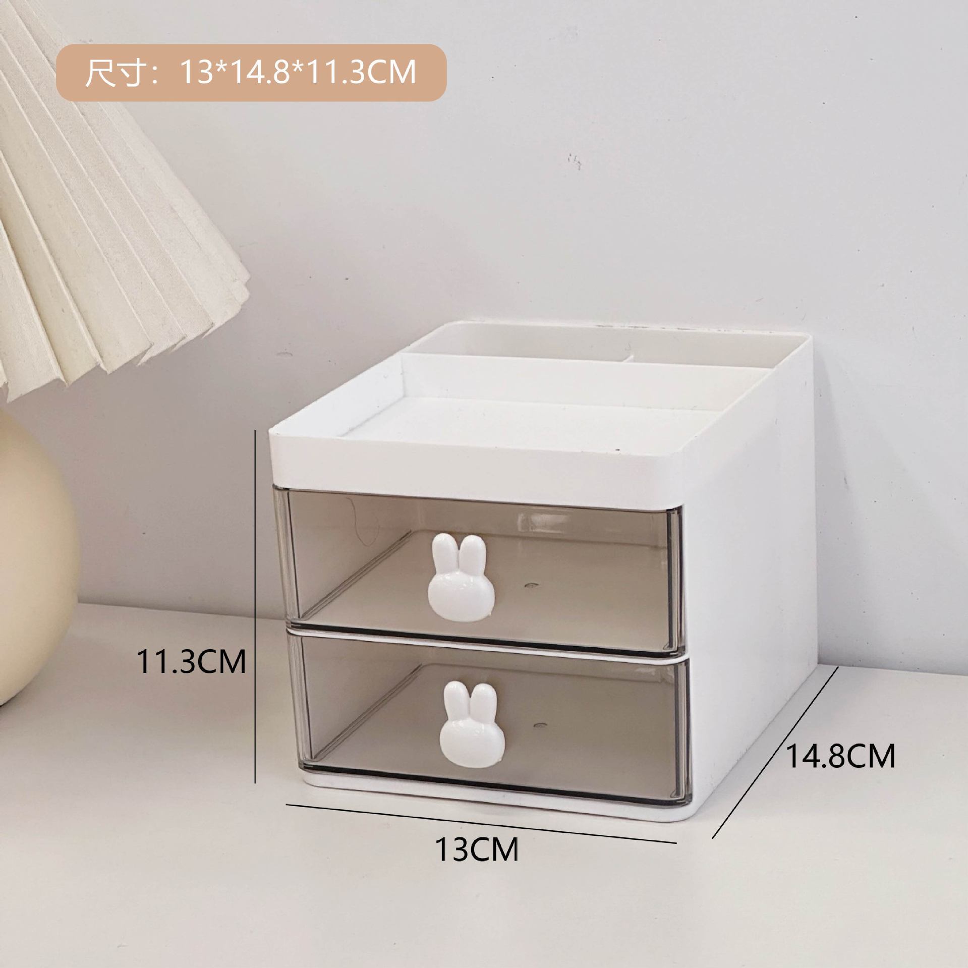 Caja de almacenamiento de portalápices de escritorio de dormitorio de estilo ins Cajón de acrílico Escritorio de estudiante Papelería de oficina Caja transparente