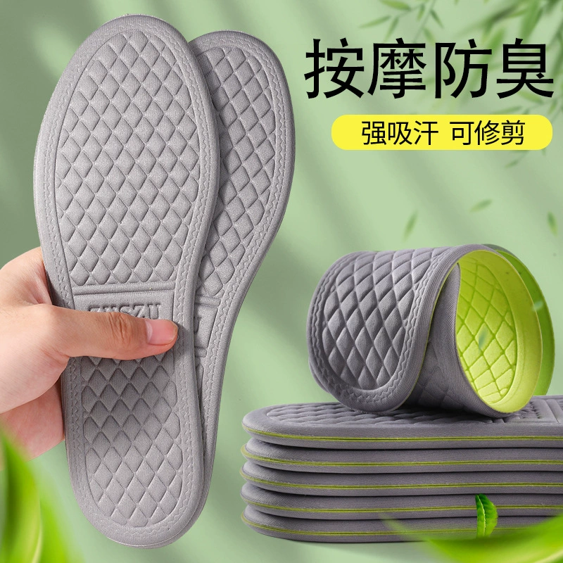 Дезодорирующие стельки для мужчин и женщин, впитывающие пот и дезодорирующие стельки, удобные спортивные стельки, мягкие и эластичные стельки, которые создают ощущение, будто вы ступаете по калу, поэтому вы не будете уставать после длительного стояния.