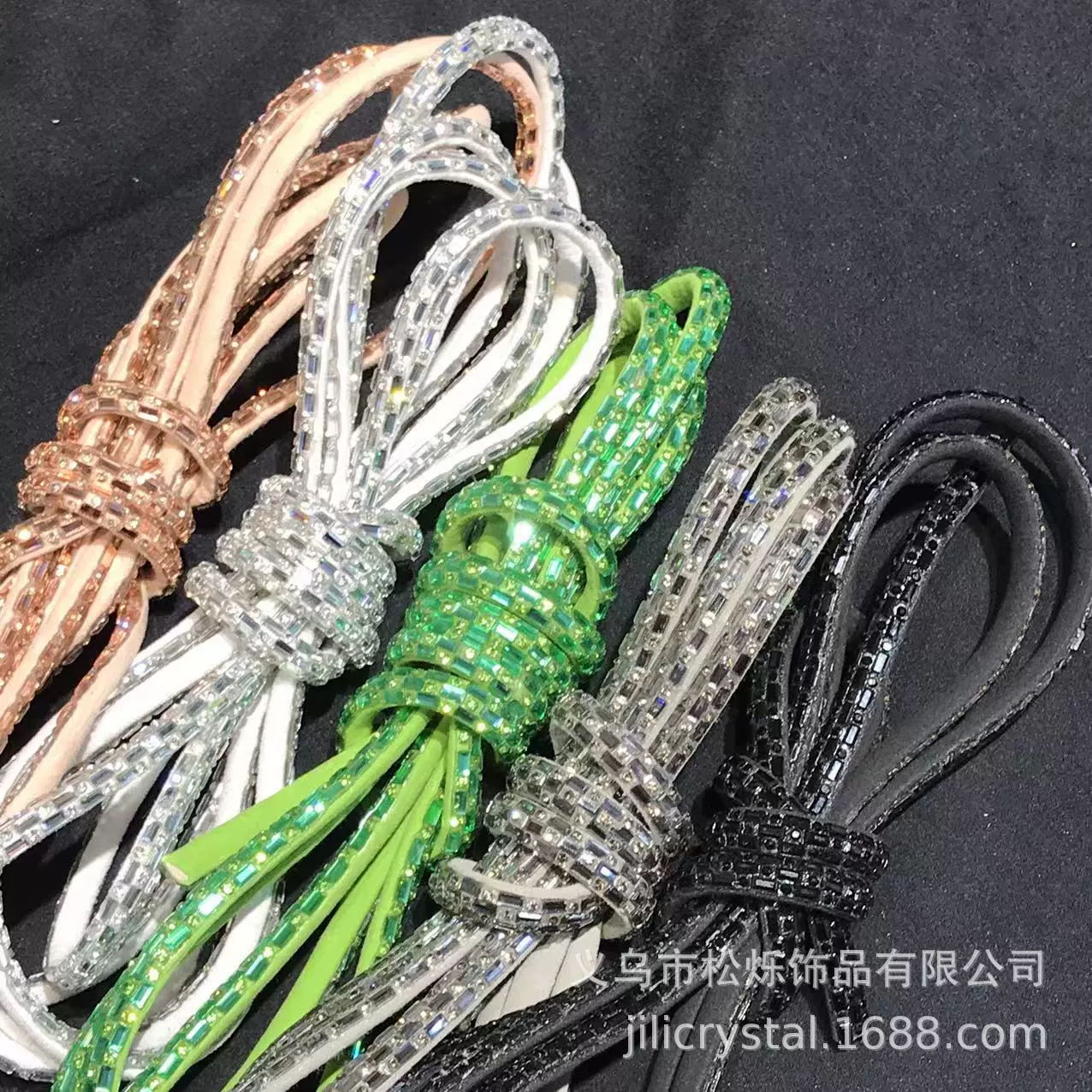 Дiamond pumping with cotton core rope 2.5x5 glass crystal drill strip stereo half-face shoe ornament accessories rhinestone strip