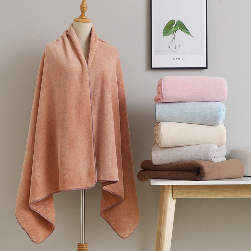Muirin Bath Towel, Coral Velvet, Absorbent, Large, Non-Shedding, Soft, Large Towel for Men and Women, Suitable for Home Use, Wearable