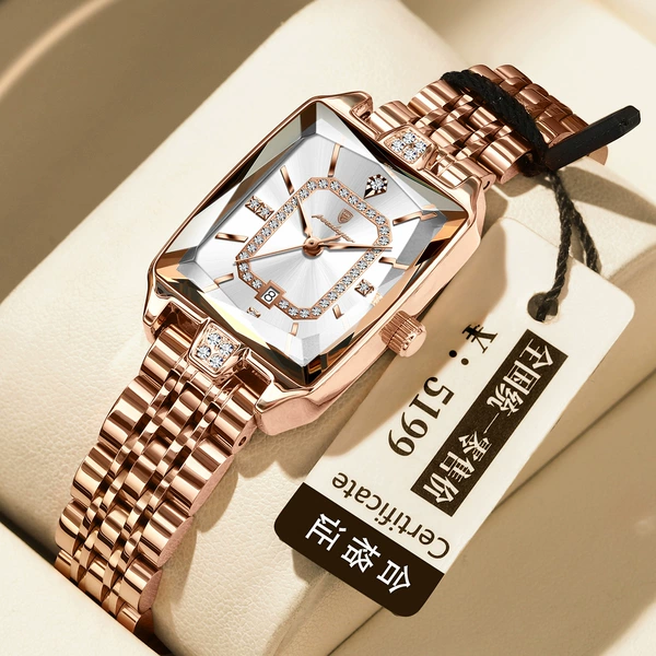 P785 rose gold white steel belt