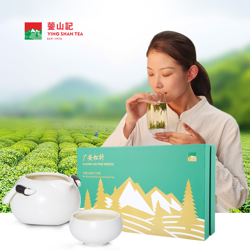 蓥山记广安松针清明茶礼盒装松树下高山生态有机绿茶醇香松针绿茶