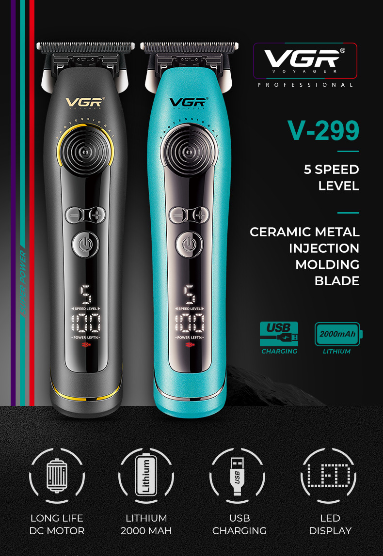 Vgr299 Professional Electric Hair Trimmer With High Speed Motor_voghion.com