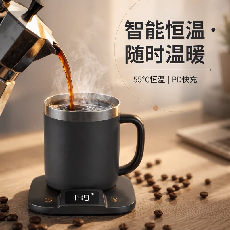 M19 Smart Thermostatic Double-Walled 304 Stainless Steel Vacuum Insulated Mug with Temperature Display, Timer, and Adjustable Heating Function for Coffee M19 Smart Thermostatic Double-Walled 304 Stainless Steel Vacuum Insulated Mug with Temperature Display, Timer, and Adjustable Heating Function for Coffee