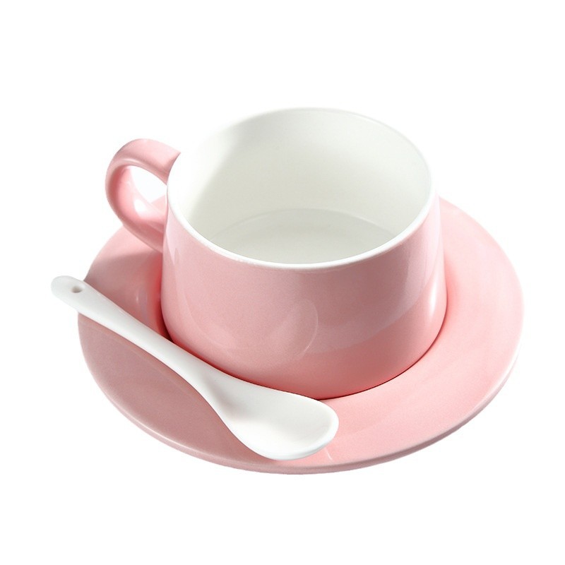 Tazas de café brillante nórdico simple plato de cerámica taza de té taza de leche taza de café de restaurante occidental LOGO