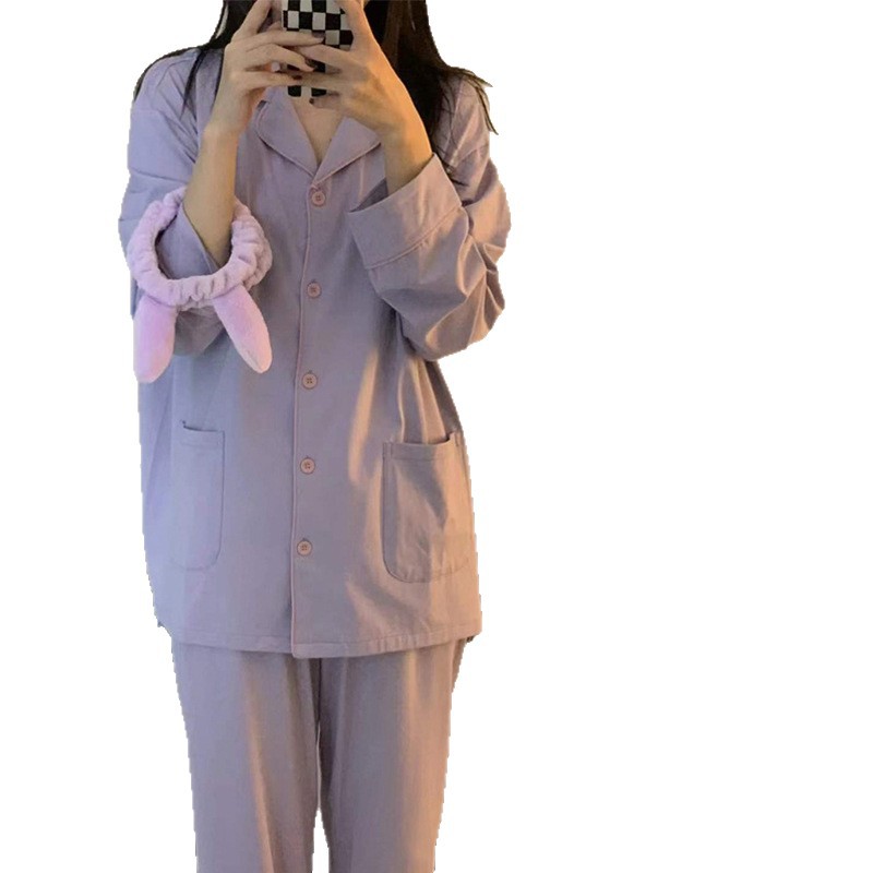Pijamas estilo Ins de algodón con estampado de oso y fresa japonesa para mujer, modelo nuevo primavera y otoño 2025, de manga larga, finos, se pueden usar fuera como ropa de estar por casa.