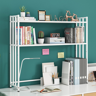 Ft Desktop Bookshelf Small Two-Layer Simple Table Storage Rack Student Home Computer Desk Storage Iron Multi-Layer Book
