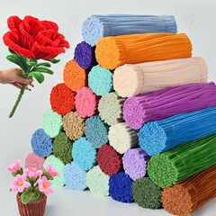 扭扭棒加密款密绒diy材料手捧花花束手捧花成品毛根扭扭棒工厂