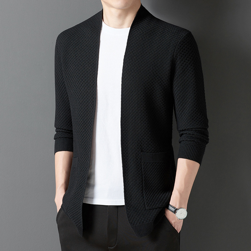 Otoño 2023 nuevo punto cardigan abrigo suéter hombres casual exterior superior juventud cardigan