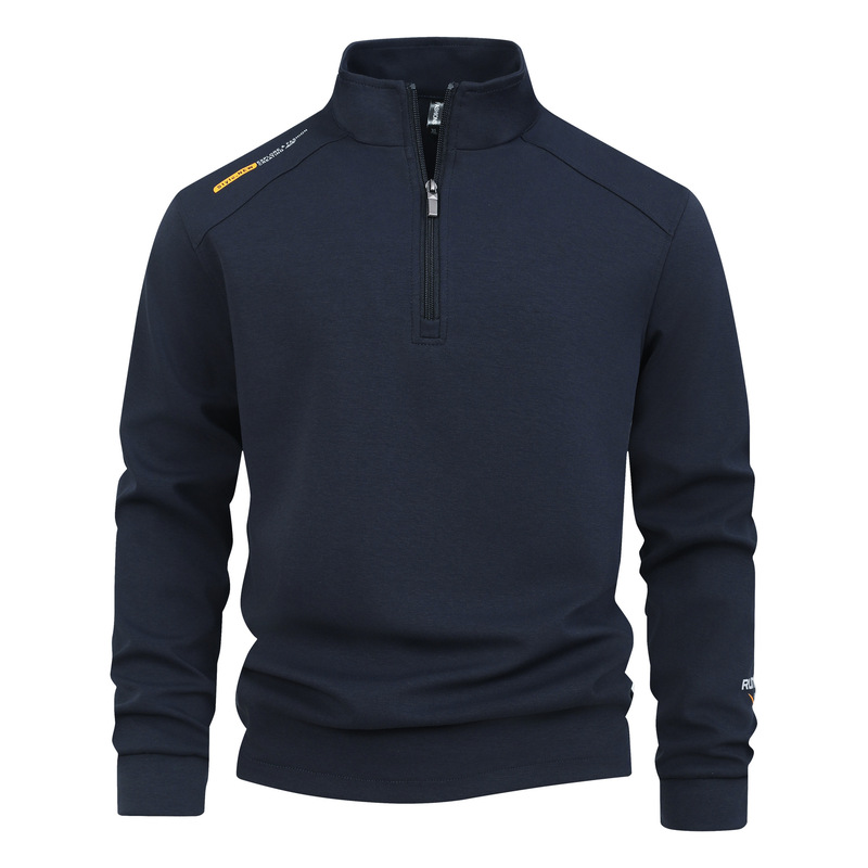 L-10Xl Spring and Autumn Large Size Half-High Collar Pullover Sweatshirt Sports Casual Half-Zip Top Trendy Base Layer Shirt