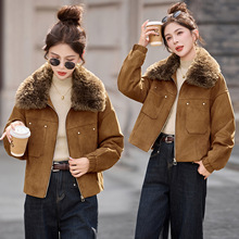25年冬季专柜真皮皮衣女短款外套植鞣加绒绵羊皮夹克可拆毛领上衣
