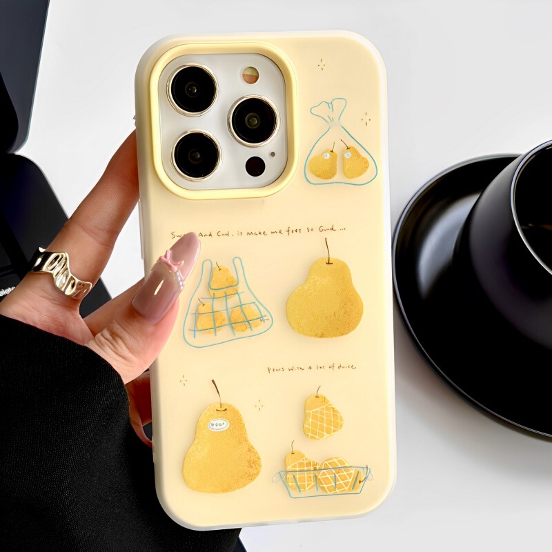Skin-Feeling Milky Yellow Shirley Suitable for Iphone16Promax Mobile Phone Case Apple 15 Small Fresh 11 Summer 17