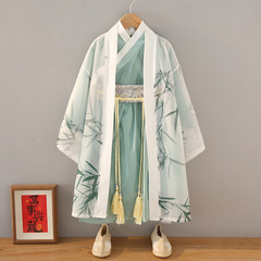 漢服男童春秋男孩古風帥氣書生古裝2024新款中國風兒童唐裝演出服