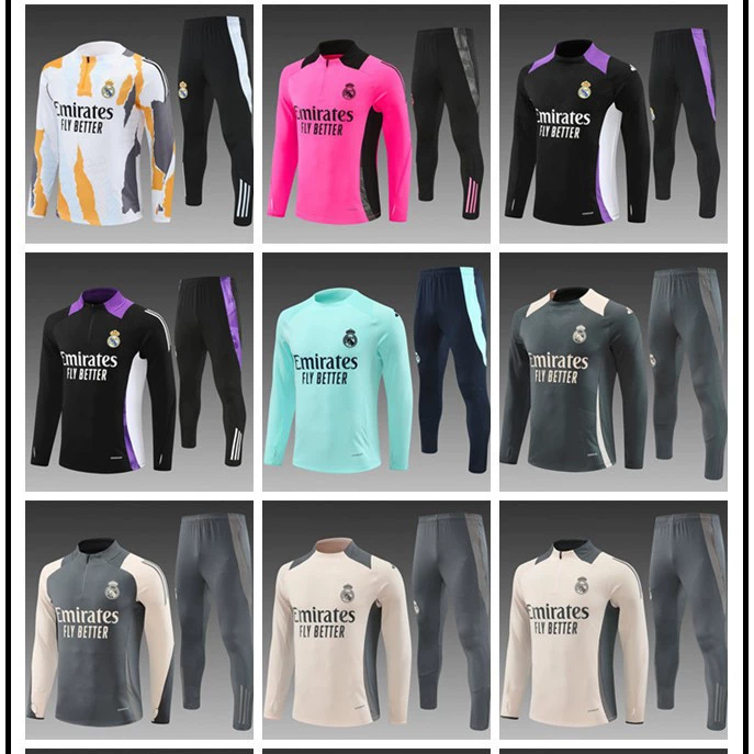 Factory direct sales hot 2324-2425 Real Madrid children's half-pull suit football training suit winter clothing training