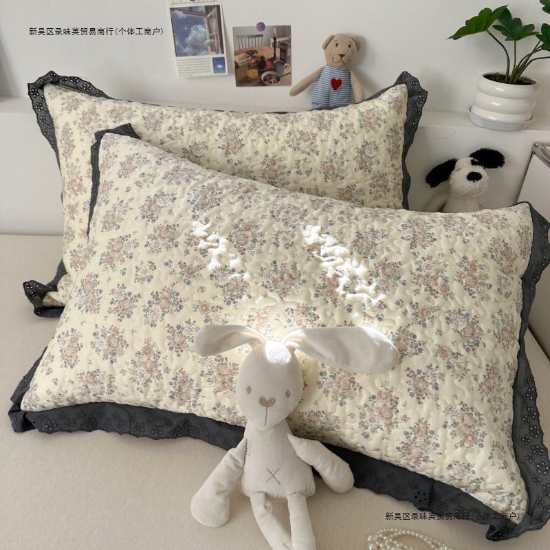 韩式ins全棉碎花枕套一对48*74纯棉加厚枕头套40*60加大50*80单只