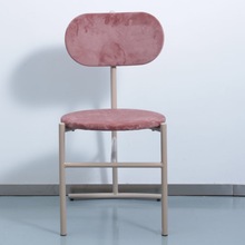 中式奶茶金属骨架梳妆台椅子创意无扶手餐厅椅 现代简约软包餐椅