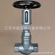 TH10H16P304手动螺纹调节阀40DN50WCB碳钢蒸汽导热油带刻度节流阀