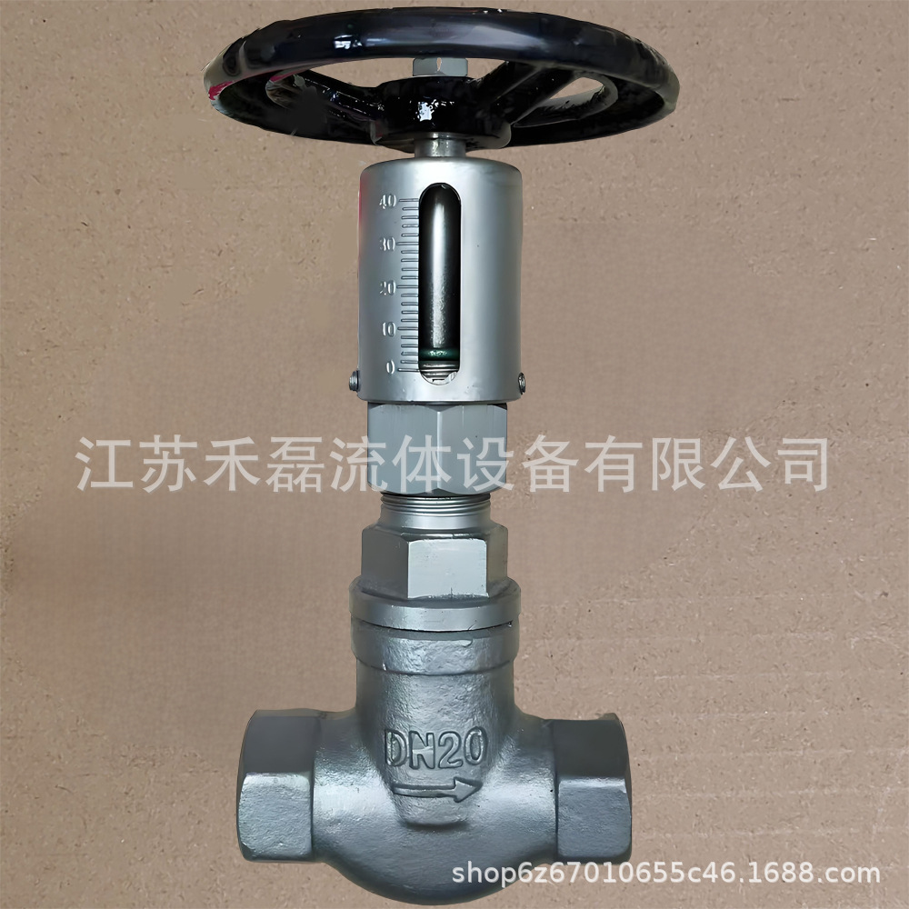 TH10H16P304手动螺纹调节阀40DN50WCB碳钢蒸汽导热油带刻度节流阀