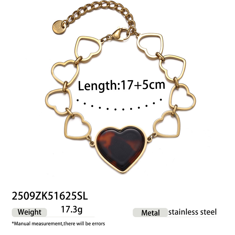 TENA Europa y América de acero inoxidable amor pulsera lujo ligero de alto nivel cadena de amor hueco de acero de titanio bicolor joyería de brazalete