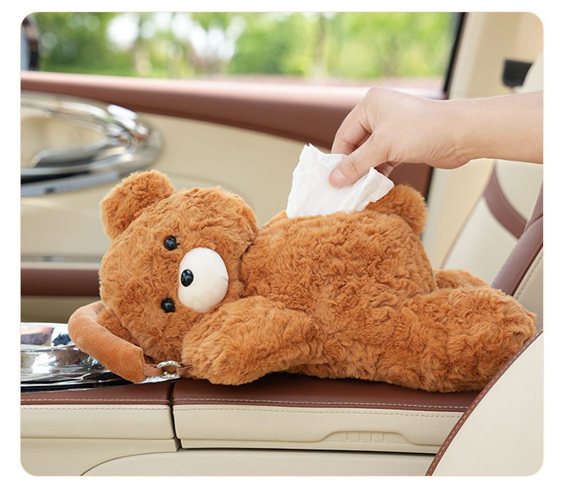 Car Tissue Box New Cute Penguin Plush Doll Car Chair Back Hanging Bag Paper Box for Women