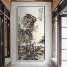 新中式玄关走廊过道装饰画书房挂画客厅装饰画走廊壁画背景墙画字