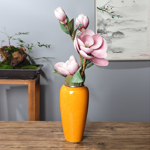 32CM high Jingdezhen ceramic vase home soft decoration model room hotel new Chinese style vase dried flowers ornaments flower ware