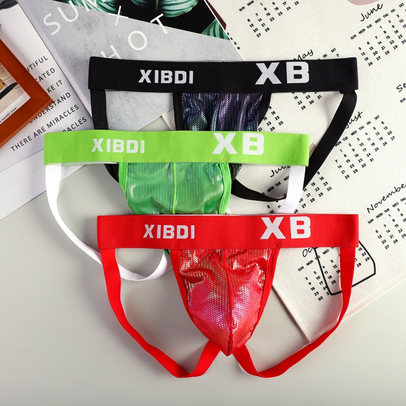 Men's Underwear Low Waist Sexy G-string Young Boys Fashion Letter Belt Rear Empty Sexy Double-Ding Shorts Head