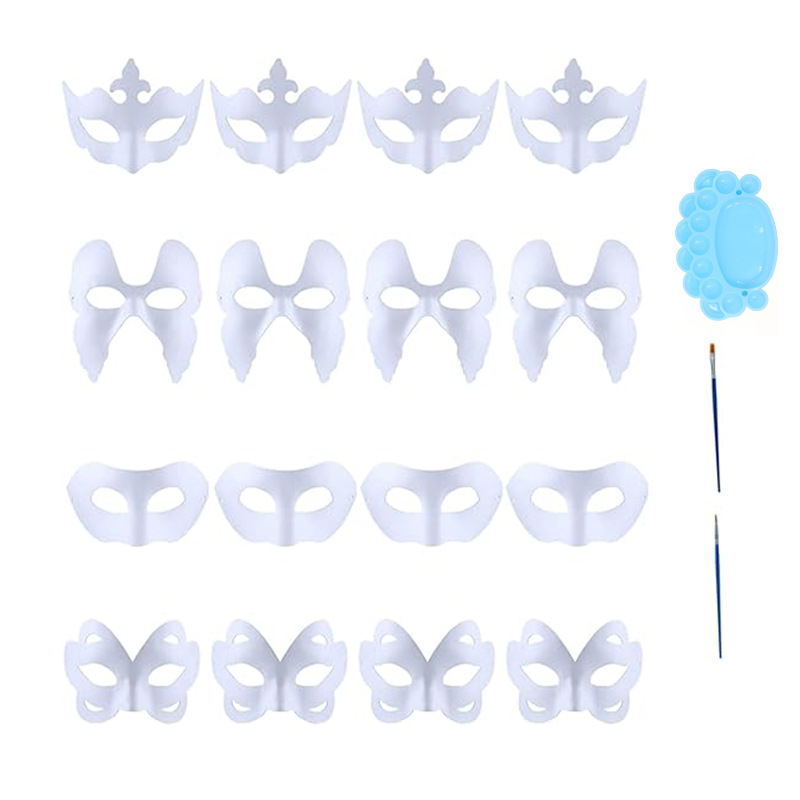 Máscaras en blanco para Halloween más vendidas de Amazon, máscaras de pulpa pintadas a mano, máscaras blancas para pintar uno mismo, accesorios para graffiti