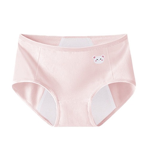 Cotton Menstrual Underwear with Cute Cartoon Patterns for Developing Girls, Triple-Layer Leak-Proof Menstrual Pads for Students During Menstruation