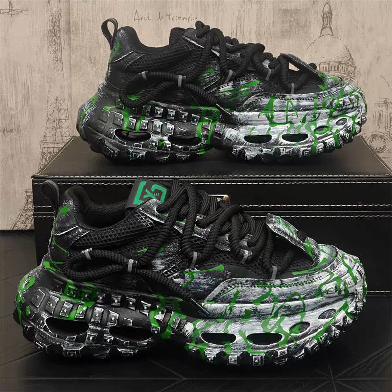 Европейская обувь для папы, мужская модная повседневная обувь, летняя дышащая спортивная обувь с сеткой, модная мужская обувь на толстой подошве с полированной подошвой