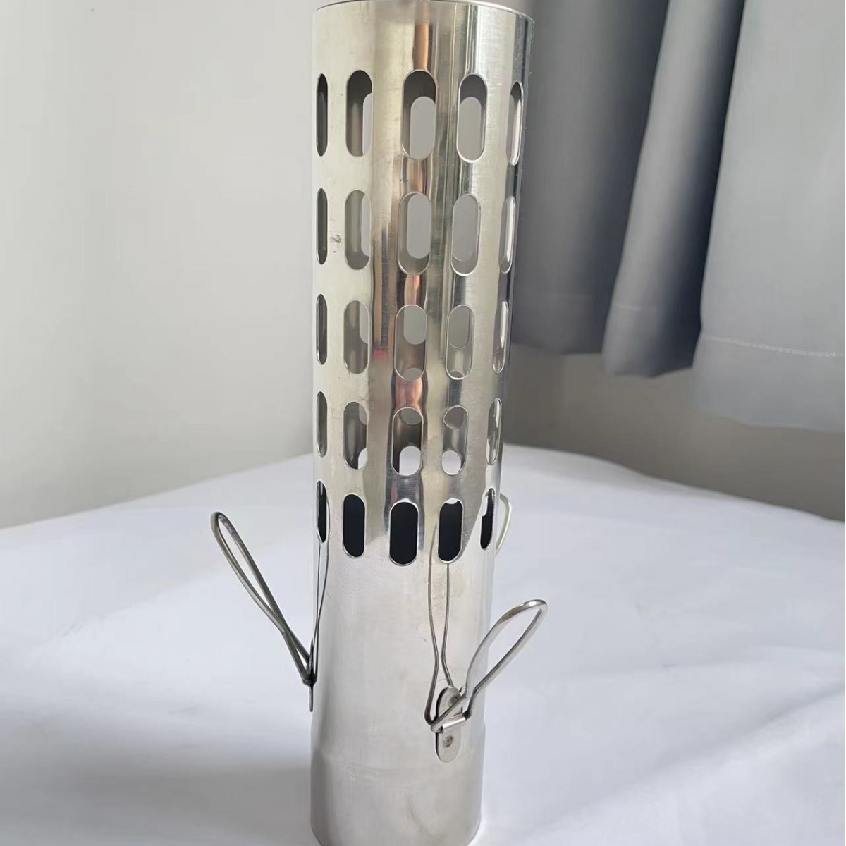 Camping camping estufa de leña de acero inoxidable tienda de plata estufa de calefacción a prueba de fuego estrella tubo neto al aire libre picnic barbacoa