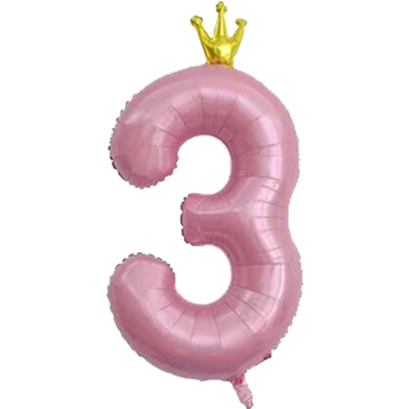 Amazon nuevo globo digital de corona de una pieza de 40 pulgadas decoración de fiesta de cumpleaños globo digital grande