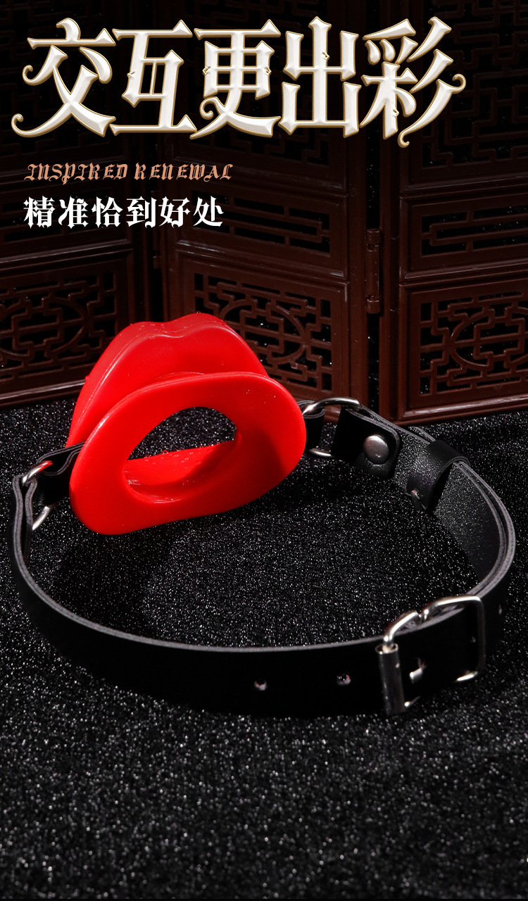 Silicone and Leather Mouth Plug with Ball Gag Design for Adult Bondage Play — detail image 10